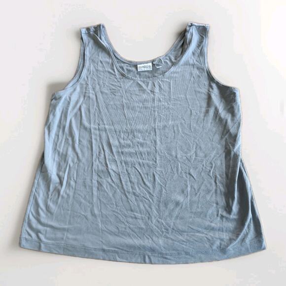 Women's tank top Camisole Chico's Size 3 Extra Large XL Gray Sleeveless Layering - Picture 1 of 9